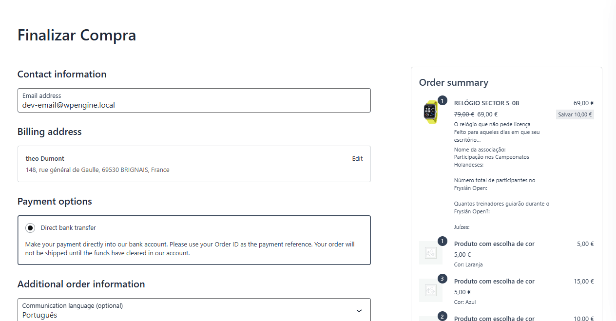Meme flow pour le Checkout