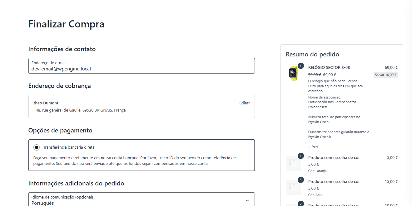 Checkout entierement traduit